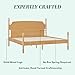 Walker Edison EZ Assembly Traditional Wood Spindle Post Bed, No Box Spring Bed Frame, Modern Farmhouse Bed, King Size, Natural