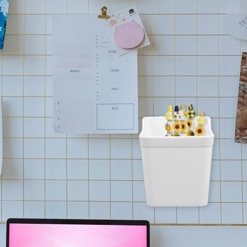 Porte-gobelets blanc en ABS pour panneau perforé | Lot de 6 crochets organiseurs