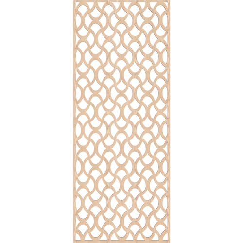 Image of Resort Decorative Pierced Fretwork Wood Wall Panels, 17 3 /8 inchW x 44 3 /8 inchH x 1 /4 inchT, Red Oak