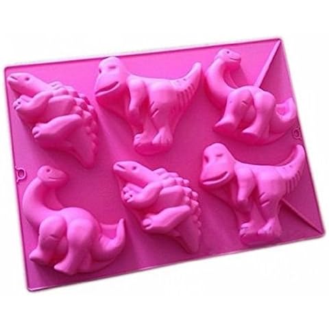 MUUZONING 1 Pcs Premium 6-Cavity Dinosaur model Silicone Baking Mould for Your Chocolate Desserts, Ice Cream Bombes, Mini Teacake, Fondant, Candy, Icing, Tray, Cookie, Gummy, Jello Shot and etc.#039 Cover