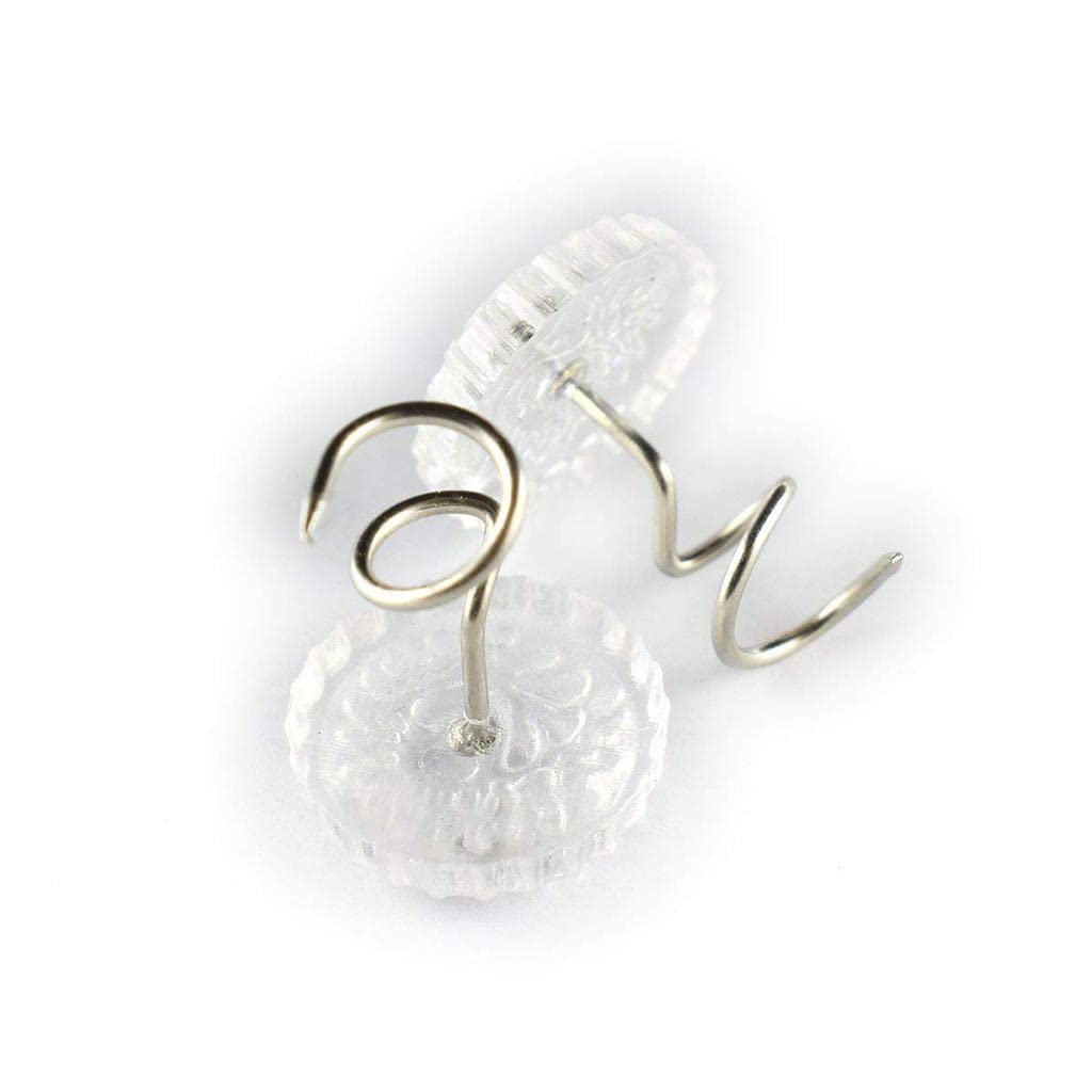 MYCENSE Upholstery Fastening Pins with Clear Heads for Car Roof and Home Use, Round Shape L 50 Pack