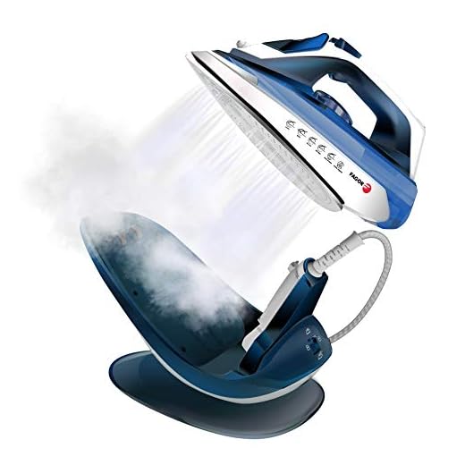 Fagor COMFORTA EasyDrive FG202 Plancha Inalámbrica, Suela Cerámica y Punta Precisión, Planchado vertical, golpe vapor, 2600 W, Azul, XL