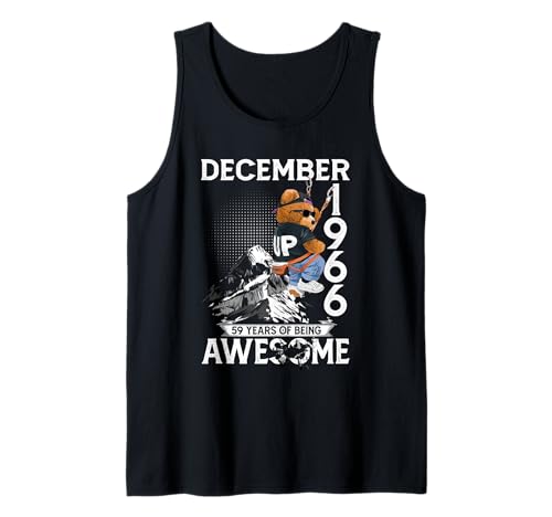 59th Birthday Bear Legends December 1966 59 Years Old Men Tank Top