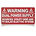 Warning Dual Power Supply Label | 10 Pack | 2020 | 2017 Code | Electrical Panel Safety | PV Warning Set | Photovoltaic Installers