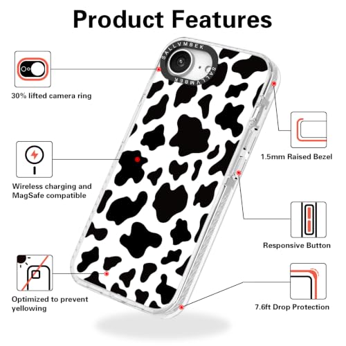 Coque iPhone 17e antichoc MagSafe protège objectif motif vache transparent - 6