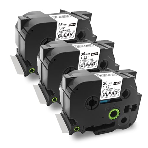 Sluxjet 互換 ピータッチ テープ 36mm幅 透明地黒文字 TZe-161 Tz-161 テプラ ブラザー工業 ピータッチキューブ P-touch 汎用 テープカートリッジ 長さ8m Pタッチ 機種対応 PT-2500PC PT-9700PC 3個