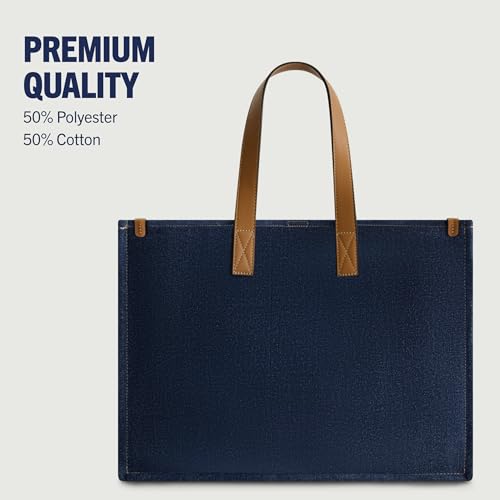 Image of True Religion Women's Large Tote Bag, Stitched Horseshoe Canvas Travel Carryall Shoulder Handbag