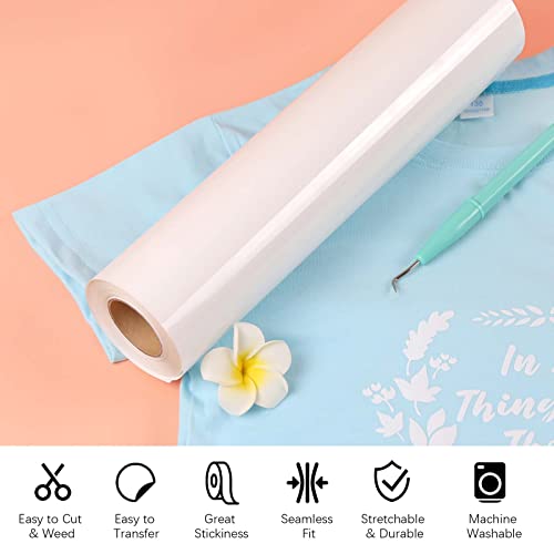 image for HTVRONT Heat Transfer Vinyl White HTV Rolls - 12