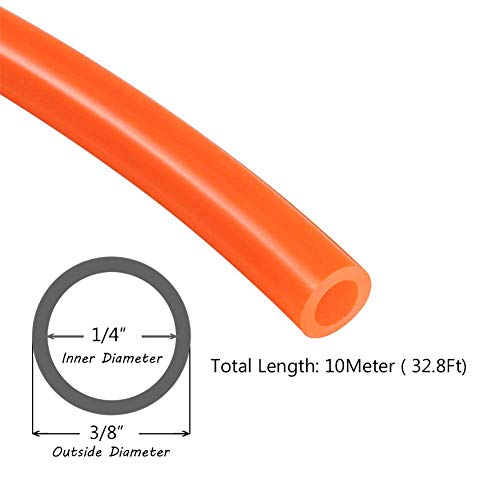 Beduan Pneumatic Tubing Pipe 3/8" Od Orange Air Compressor Pu Line Hose Tube For Water Fluid Transfer 10Meter 32.8Ft #TOP1