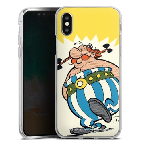Coque iPhone X silicone souple licence officielle Obélix au style rétro