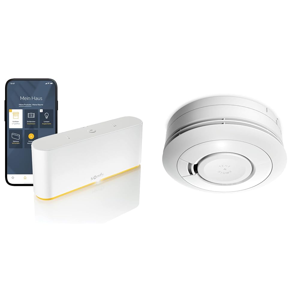 Somfy 1870595 - TaHoma Switch | intelligente Smart Home - Zentrale & Ei Electronics Ei650 Rauchwarnmelder, Rauchmelder, Stand-Alone-Gerät mit Batterie für 10 Jahre, Testsieger Stiftung Warentest, weiß
