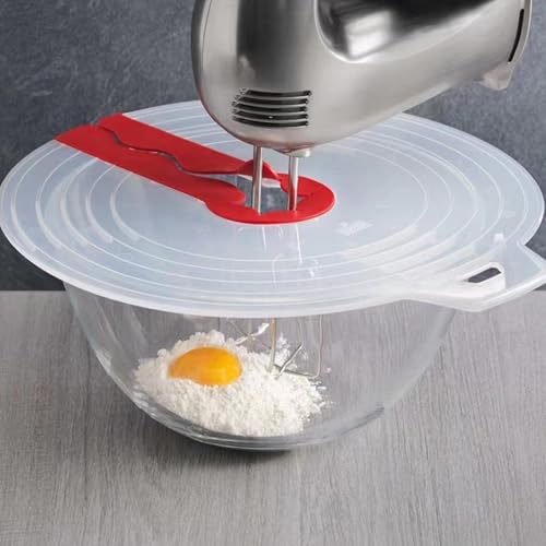 Protector antisalpicaduras de cocina y tapa universal para batidoras de mano con base de agarre 3