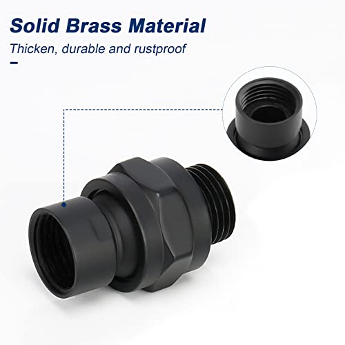 Nearmoon Shower Head Swivel Ball Adapter - Solid Brass Shower Connector Ball Joint Adjustable Universal Shower Arm Extension Component (Matte Black) #TOP3