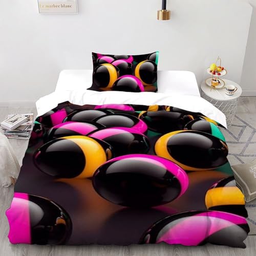 Housse de couette boules colorées microfibre抗皱免烫单人被套 - 2