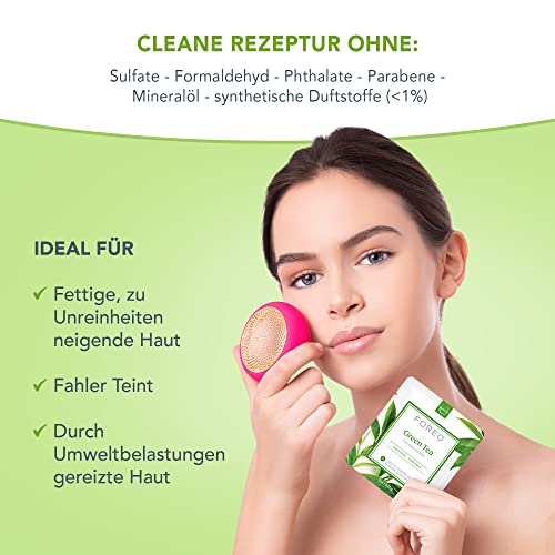 Grüntee-Gesichtsmaske von Foreo für fettige Haut, 3er-Pack