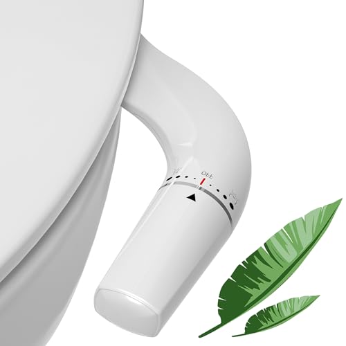 Bidet Insert for Toile lewy – WITHLENT ultracienki bidet ręczny do toalety z podwójną dyszą, nakładka na toaletę, do czyszczenia przodu i z tyłu, do toalety, prysznica, taharet, biały
