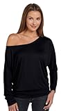 Bella Ladies Elizabeth Long-Sleeve dolman sleeves Top, black, XX-Large