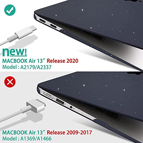 Image of ZORBES Laptop Cover for MacBook Air 13 Inch M1 A2337 A2179 A1932 13.3 Inch Hard Shell Case for Apple 2020 2019 2018 Mac Book Air Cover Keyboard Case Screen Protector Dust Plug Black Clear Glitter