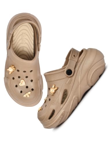 Image of HEALTH FIT SUPER SOFT Comfortable Adjustable Back Strap Clogs & Cute Charms |Waterproof Anti Skid & Lightweight Cushioned Stylish Clogs Mules for Women's & Girl's HFSILK11