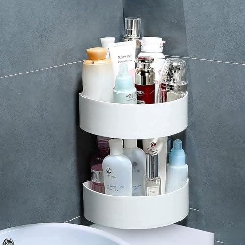 Image of Wall Shelves Kitchen Bathroom Shelf Self- OrganiseAdhesive Sticker Hook Multipurpose Wall HolderAccessories for Efficient Space Utilisation (2 Corner)