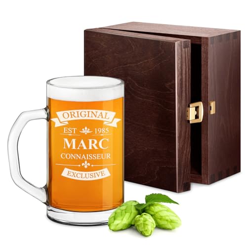 Maverton Chope à Bière Personnalisable, Verre à alcool avec gravure