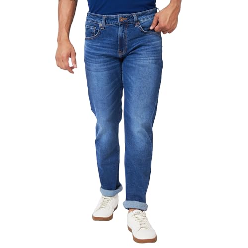 Image of Spykar Men's Ricardo Straight Fit Mid Rise Casual Jeans