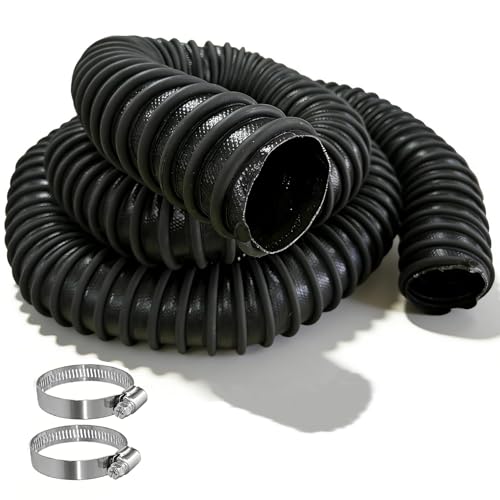 2.5 ID x 11 Length Heavy-Duty Car Exhaust Hose for Garage EPDM Rubber Pipe for Automotive Exhaust Vent 600F Heat Resistant Spliceable Exhaust Tailpipe Hose for Auto Shop & Underground Overhead