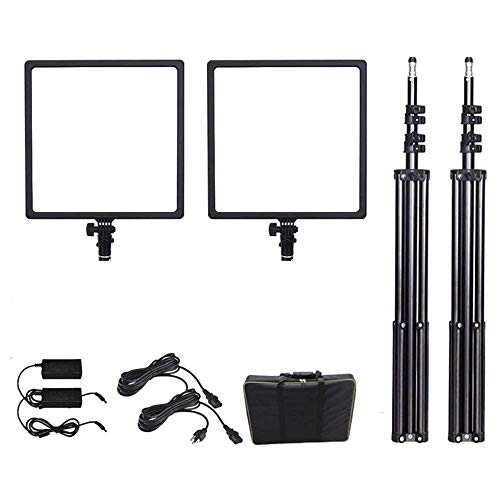 Kit Iluminação Led Super Slim NiceFoto SL307 50W de 3200-6500K para Estúdio Fotográfico (Tripés e Fo