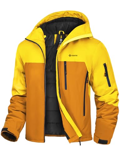 GEMYSE Uomo Giacca da Sci con Bretelle Interne Calda Invernale