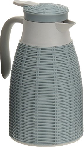 1 Litre Insulated Rattan Jug Ideal for Hot Coffee or Tea Insulated Vacuum Teapot (Blue) 1 Litre Insulated Rattan Jug Ideal for Hot Coffee or Tea Insulated Vacuum Teapot (Blue)