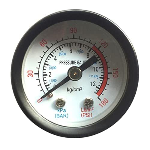 0~180PSI 0-12Bar Utility Air Pressure Gauge Fitting Connection for Air