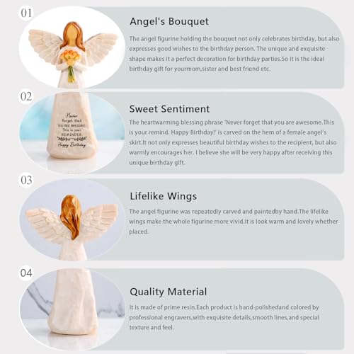 Kohehe Birthday Gifts for Women,5.5'' Angel Figurine for Birthday Party Decorations,Unique Happy Birthday Gift for Mom,Sister and Best Friend — view 5
