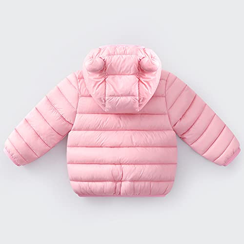 Toddler Boys Girls Winter Coat Lightweight Puffer Padded Quilted Jacket Bear Ear Hoods Jacket Zip Up Windproof Outerwear4