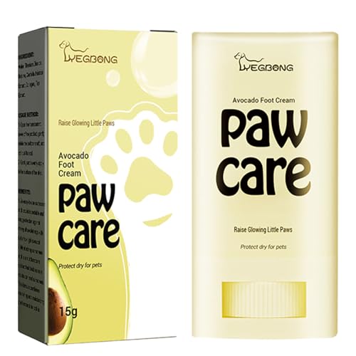 Bálsamo para Patas de Gato en Barra, bálsamo para Mascotas, Cera para Patas de Perro con Aguacate, 15 g de Crema para Coddos y Nariz para pavimento Caliente, Seguro para lamer para Perros, Gatos