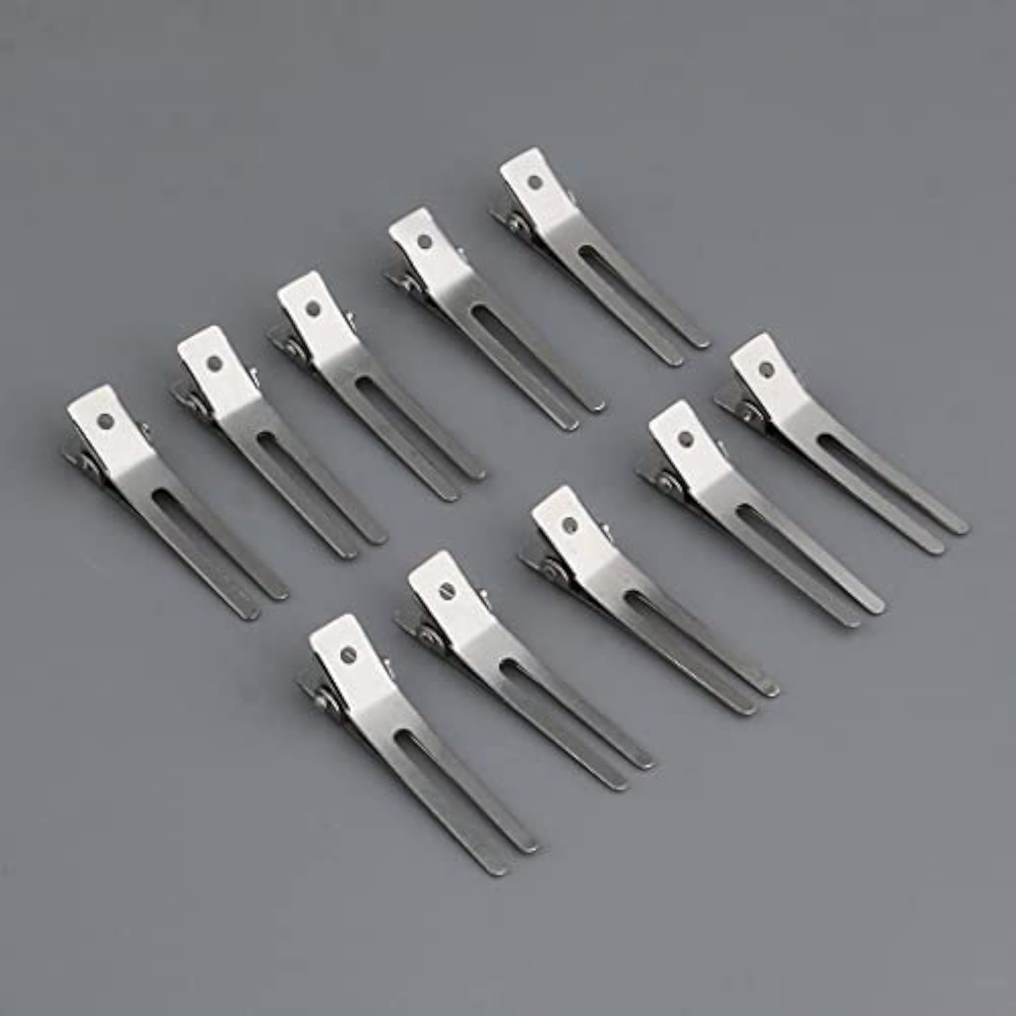 5x10 Pieces DIY Hair Clips Silver Blank Alligator Clip