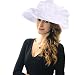 Acecharming Women's Summer Party Kentucky Derby Church Wide Brim Floral Organza Hat (White)