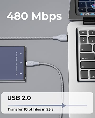 VOLTME 2-Pack USB C Charger Cable 60W Type C Charger Fast Charging 3A Lead Nylon Braided Compatible with MacBook Pro 2021 iPad Air 5 Galaxy S23 S22 Ultra Huawei P30 P40,Google Pixel 6.0ft/1.8M Grey - Image 2