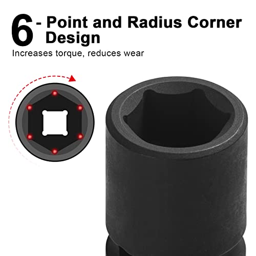 Image of JETECH 1 /2 inch Drive 18mm Standard Impact Socket, 6-Point Metric Impact Socket, Chrome Molybdenum (Cr-Mo) Alloy Steel, Heavy-Duty for Automotive & DIY Applications