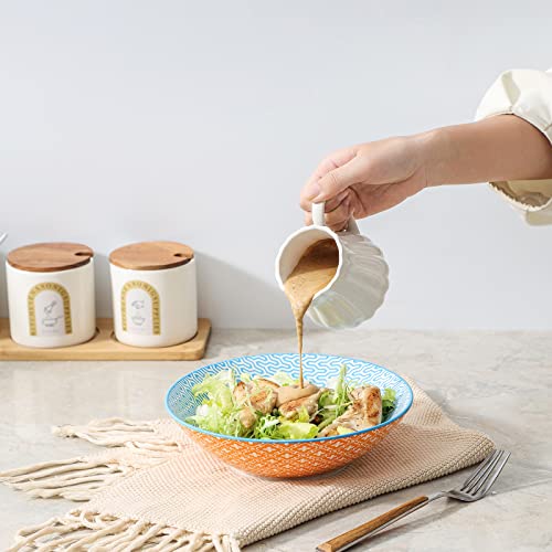 Kitchentour 30Oz Large Pasta Bowls Soup Bowls - Ceramic Salad Bowls Serving Bowl - 8 Inch Wide And Shallow Bowls - Dishwasher And Microwave Safe - Set Of 6 #TOP6