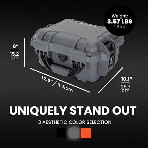 Image of NANUK 905 Empty Hard Case - IP67 Waterproof Protective Hard-Shell Case, Impact Resistant, Dustproof Storage & Travelling Box, 12.5 inch x 10.1 inch x 6 inch, Made in Canada - Graphite