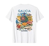 Galicia España Amante de la Comida Pulpo Pulpo Padrón Pimiento Español Camiseta
