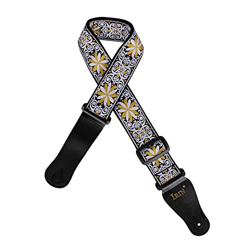 KOCAN GS-02 Sangles de guitare réglables pour broderie pour accessoires guitares électriques acoustiques, jaune,sangle de guitare acoustique - Les Beatles, Paul McCartney, John Lennon, RIngo Starr, George Harrison KOCAN GS-02 Sangles de guitare réglables pour broderie pour accessoires guitares électriques acoustiques, jaune,sangle de guitare acoustique
