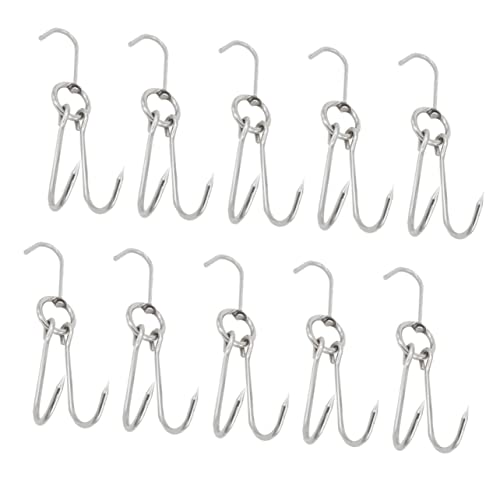 ABOOFAN 10pezzi Ganci Per Carne in Acciaio Inossidabile Resistenti e Antiruggine Per Appendere Pollame e Arrosti Durante Barbecue e Affumicature