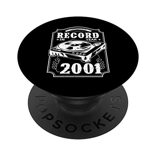 Regalo para el vinilo de 19 años Vintage 2001 19 cumpleaños PopSockets Agarre y Soporte para Teléfonos y Tabletas