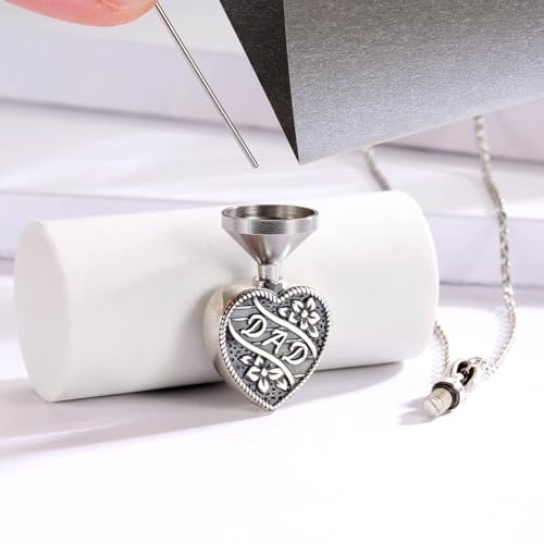 925 Sterling Silver Mom Dad Urn Necklace for Daughter Loss Mother Memorial Cremation Jewelry for Ashes2