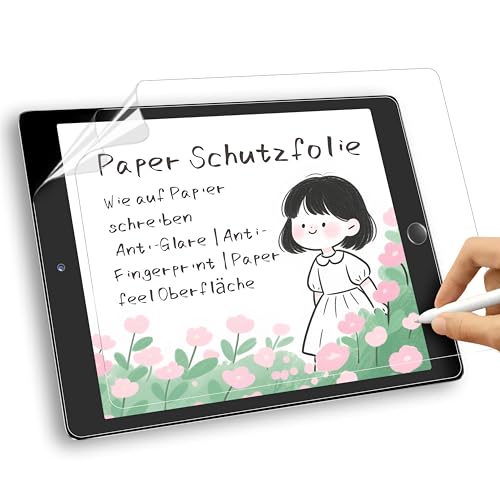2 Stück Papier Schutzfolie Kompatibel mit iPad 9./8./7. Generation (iPad 10 2 Zoll 2021/2020/2019) PET Matte Blendfreiem Schutzfolie Angenehmes Schreiben wie auf zum Zeichnen Schreiben und Notizen