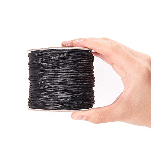 Image of PH PandaHall 110 Yards 1.5mm Black Nylon Cord Wind Chime Cord Replacement Lift Shade Blind String for Windows Roman Rollers Repair Gardening Plant Waist Beading String for Bracelet Lanyard