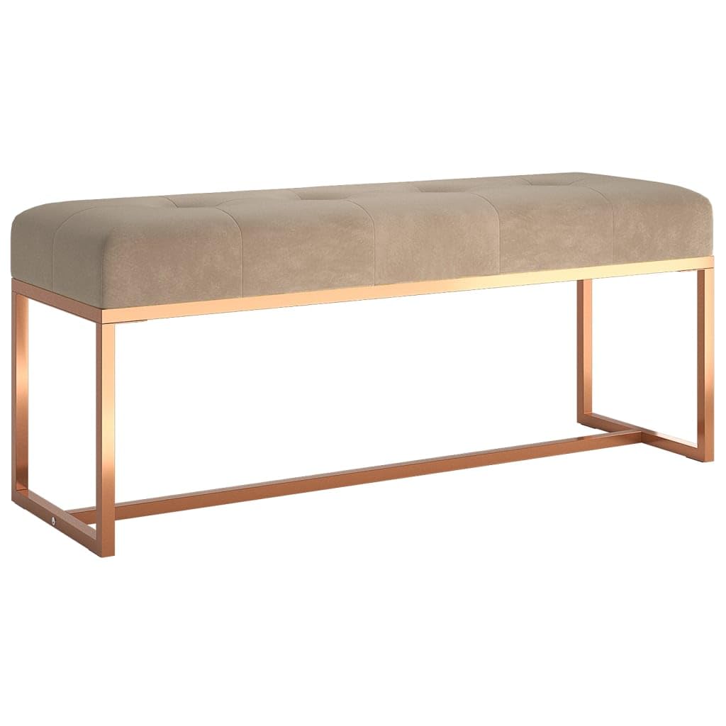 vidaXL Banc, Siège Rembourré, Chaise, Bout de Lit, Meuble de Chambre à Coucher Salon Salle de Séjour Intérieur, Moderne, Beige Velours