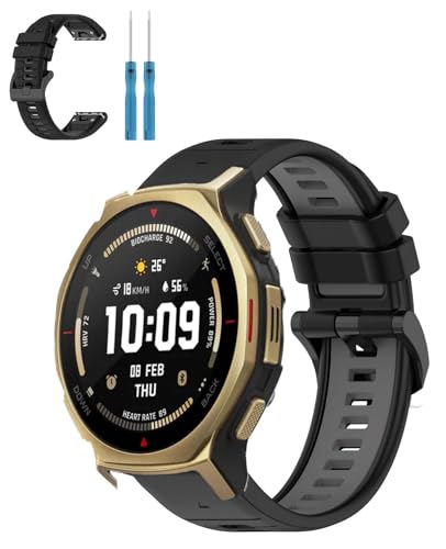 Oshmirian Amazfit T-Rex 3Pro 44mmpVRX|[coh vȃAEghAA[}[Xgbv \tgŒʋĈ郊Xgoh tBbglXAnCLOAjOA풅 (ubN+O[)