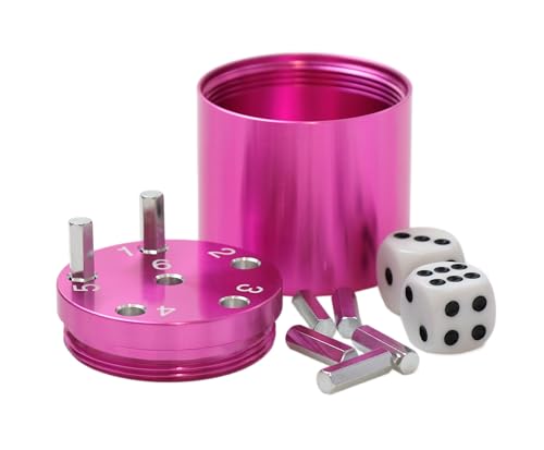 BestSaller 3008 SUPER SIX Würfelspiel Aluminum 36 Spielstäbchen & 2 Würfel pink